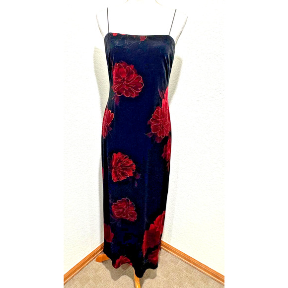 Vtg Arianna By Rachel Kaye Velvet Floral Fairy Whimsigoth Grunge Y2K Dress 6P - Picture 1 of 12